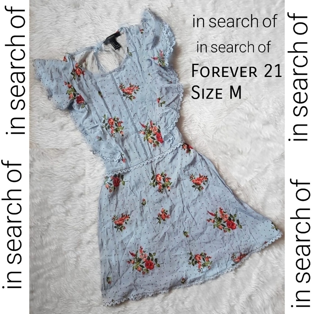 COPY - Floral Dress Forever 21- Light Blue